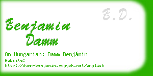 benjamin damm business card