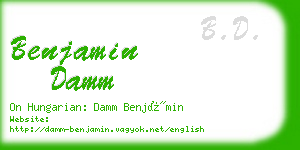 benjamin damm business card